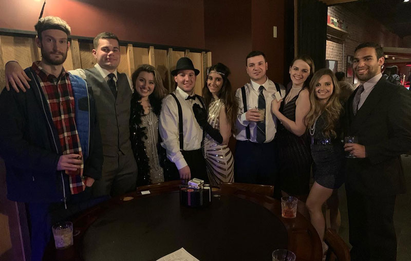 Group of people in 1920's costumes